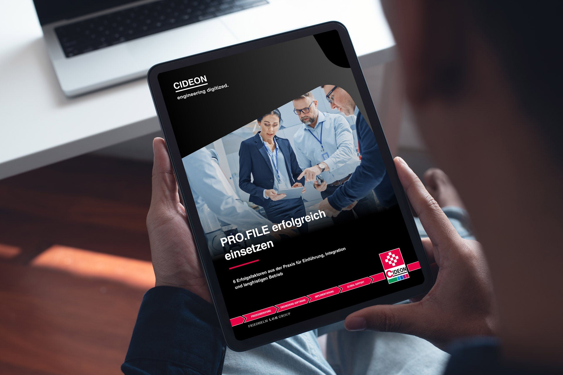 Whitepaper PRO.FILE auf Tablet