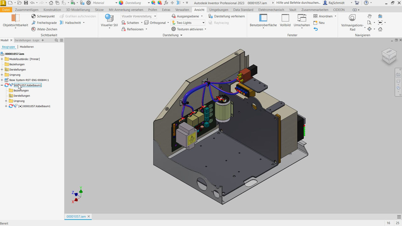 Inventor Kabel und Kabelbaum Training CIDEON