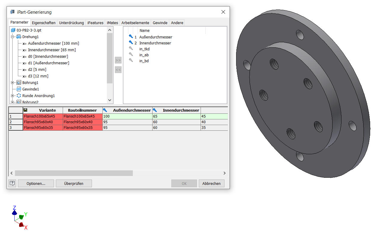 Inventor Varianten Training CIDEON
